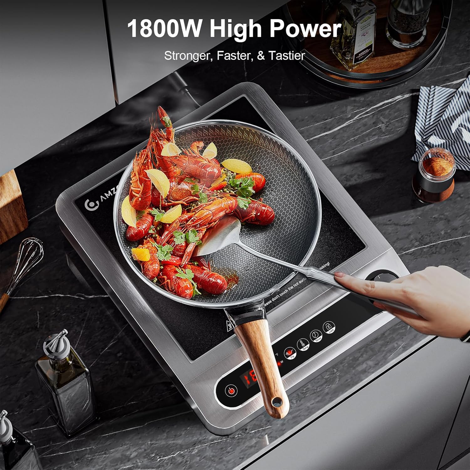 AMZCHEF Commercial Induction Cooktop 1800W Countertop HL-PC4