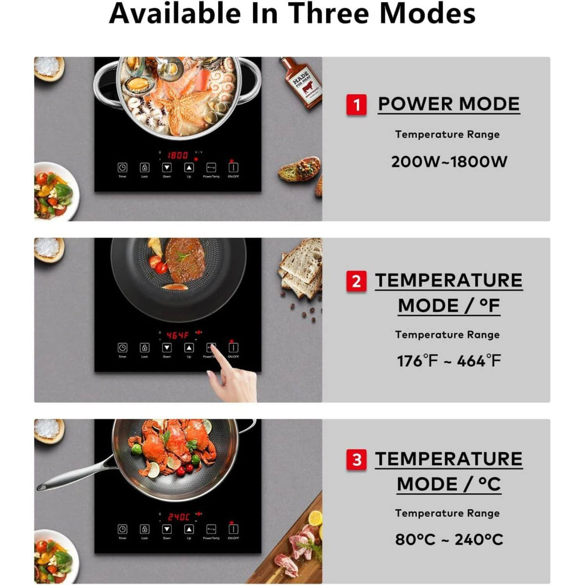 AMZCHEF Induction Cooktop Portable 1800W for RV