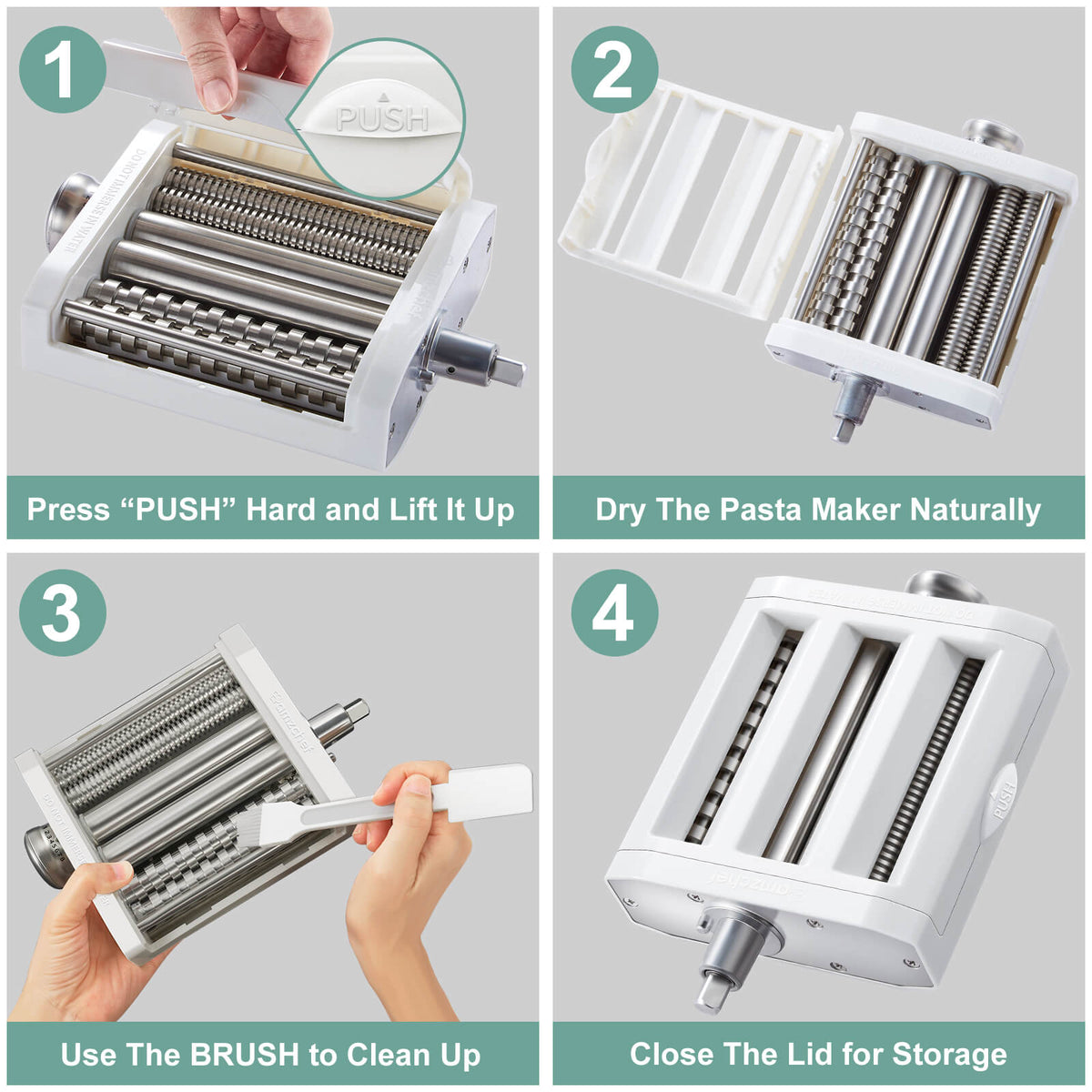 Amzchef 3-in-1 Pasta Maker Attachments Set for Kitchenaid Mixers