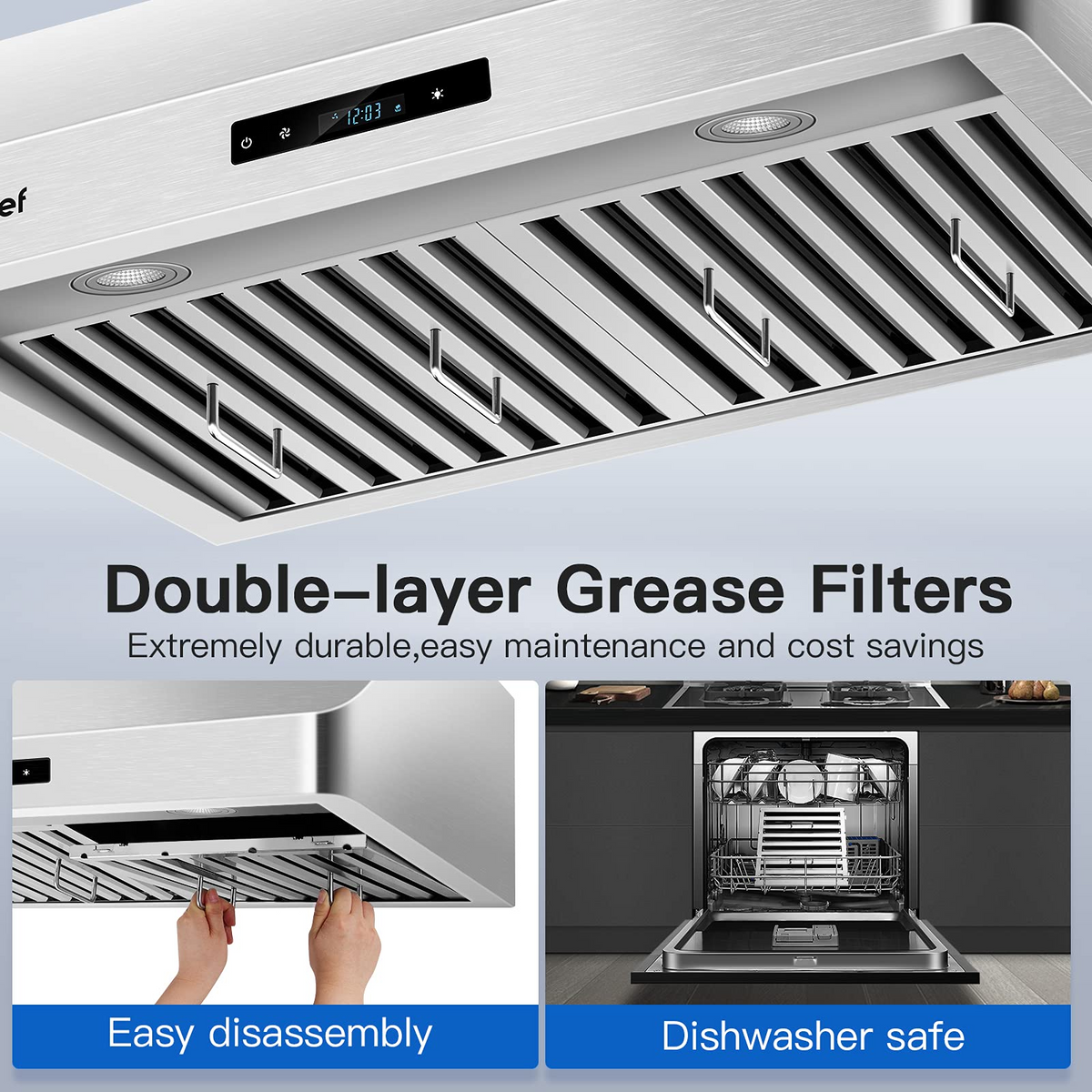AMZCHEF Wall Mount Range Hoods 30 inch Touch screen