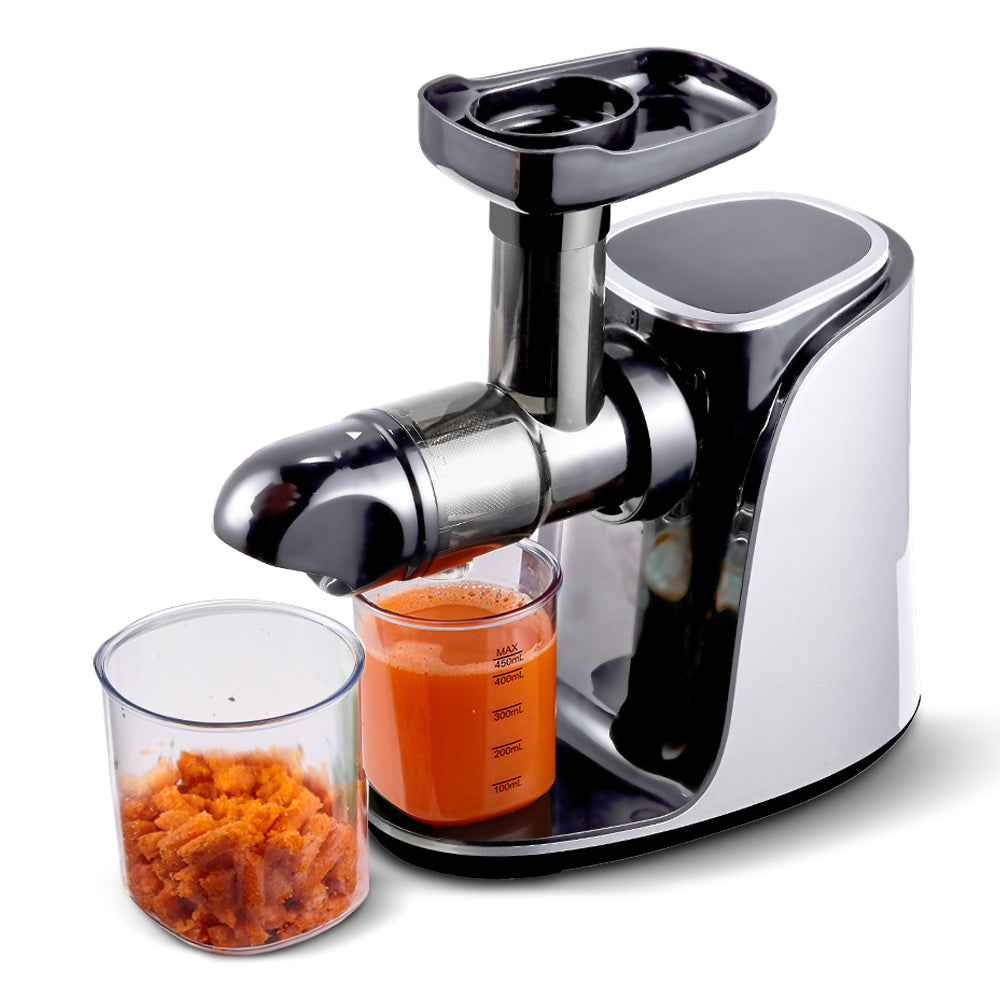 AMZCHEF Slow Masticating Juicer Extractor, Cold Press Juicer with Two Speed Modes, 2 Travel bottles(500ML),LED display, Easy to Clean Brush & Quiet Motor for Vegetables&Fruits,White