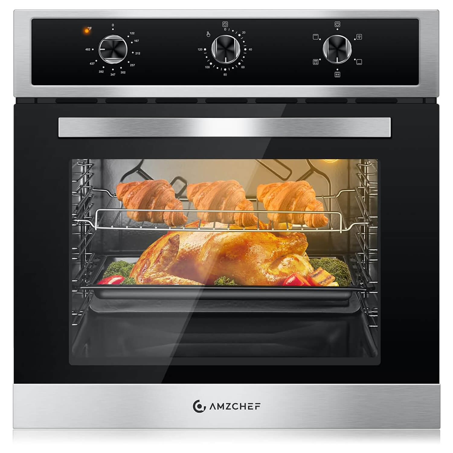 24" 2.65 Cu.ft. Built-in Electric Wall Oven with 5 Cooking Functions