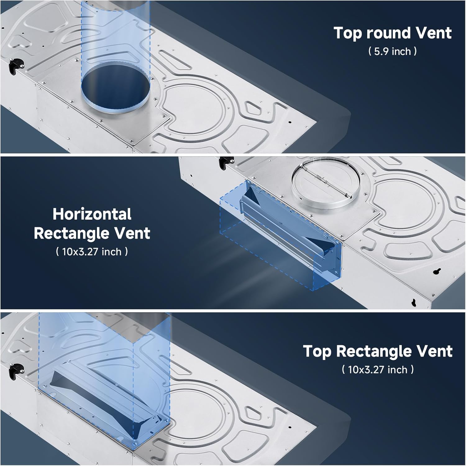 Amzchef 36-Inch Range Hood 700CFM Gesture Control SS Vent Hood