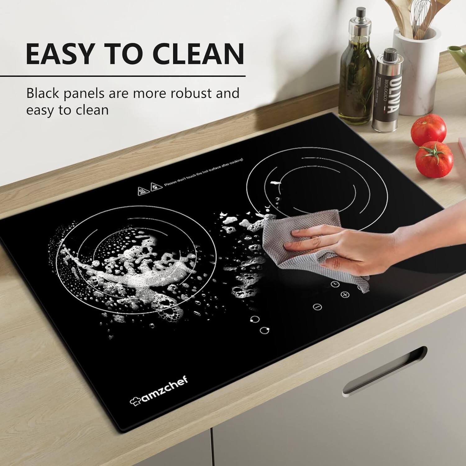 AMZCHEF Induction Stove Top 2 Burners 1800W for RV
