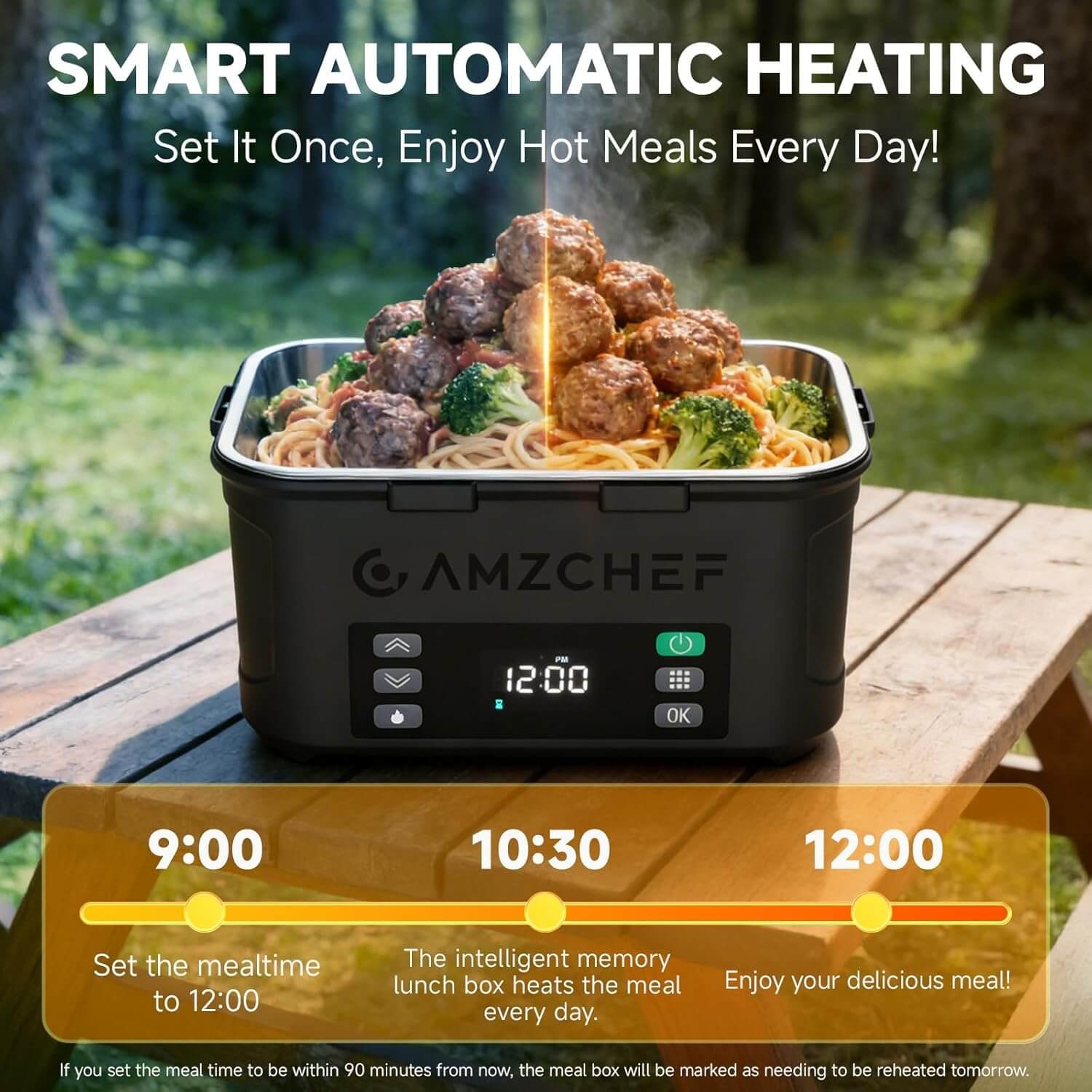 AMZCHEF portable food warmer insulated bag for hot meals anywhere