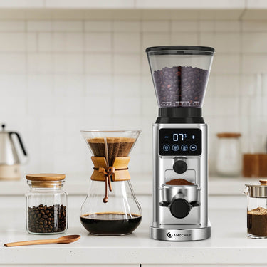 AMZCHEF Coffee Bean Grinder With Detachable Funnel Stand