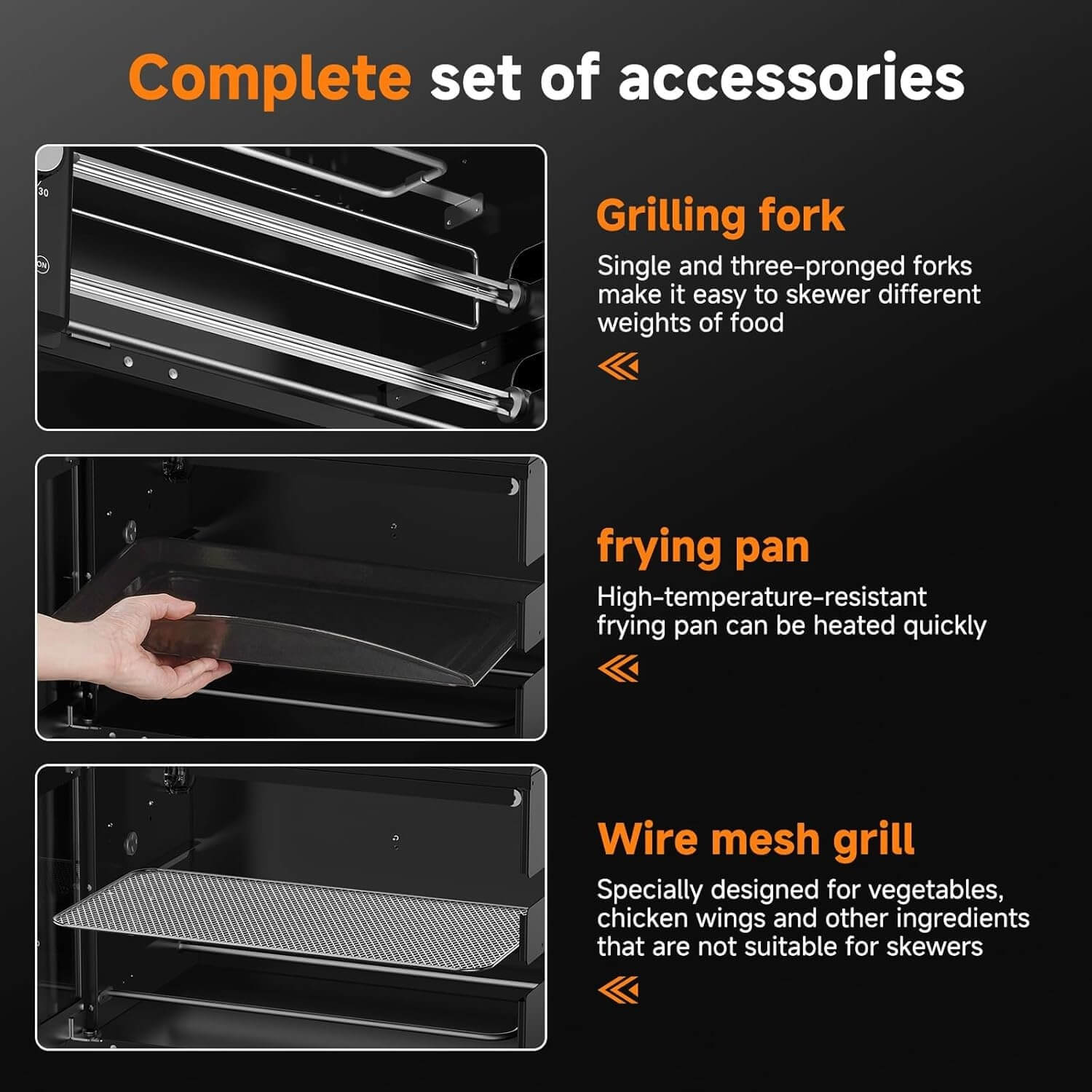 AMZCHEF 2-in-1 Electric Rotisserie Grill with Grilling Rack