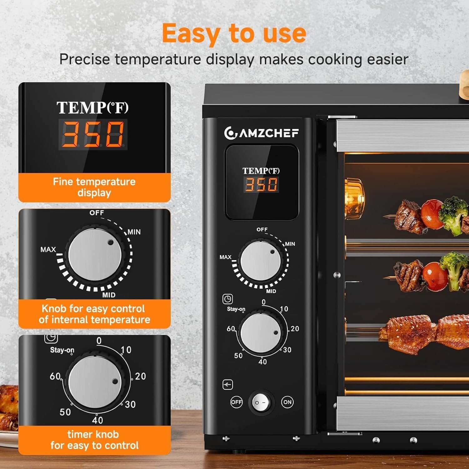 AMZCHEF Rotisserie Oven for Kitchen Parties and Restaurant