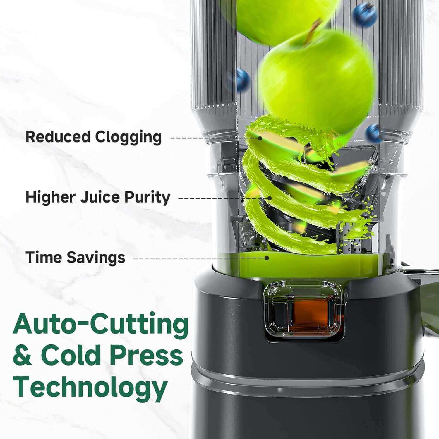 AMZCHEF Slow Juicer with Triple Strainers