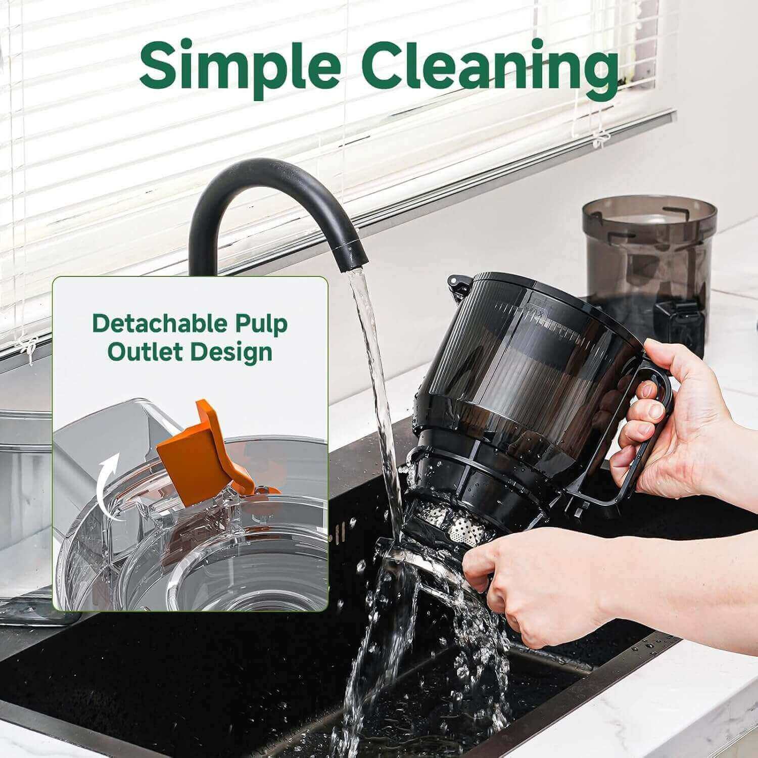AMZCHEF Triple Strainer Slow Juicer Machine