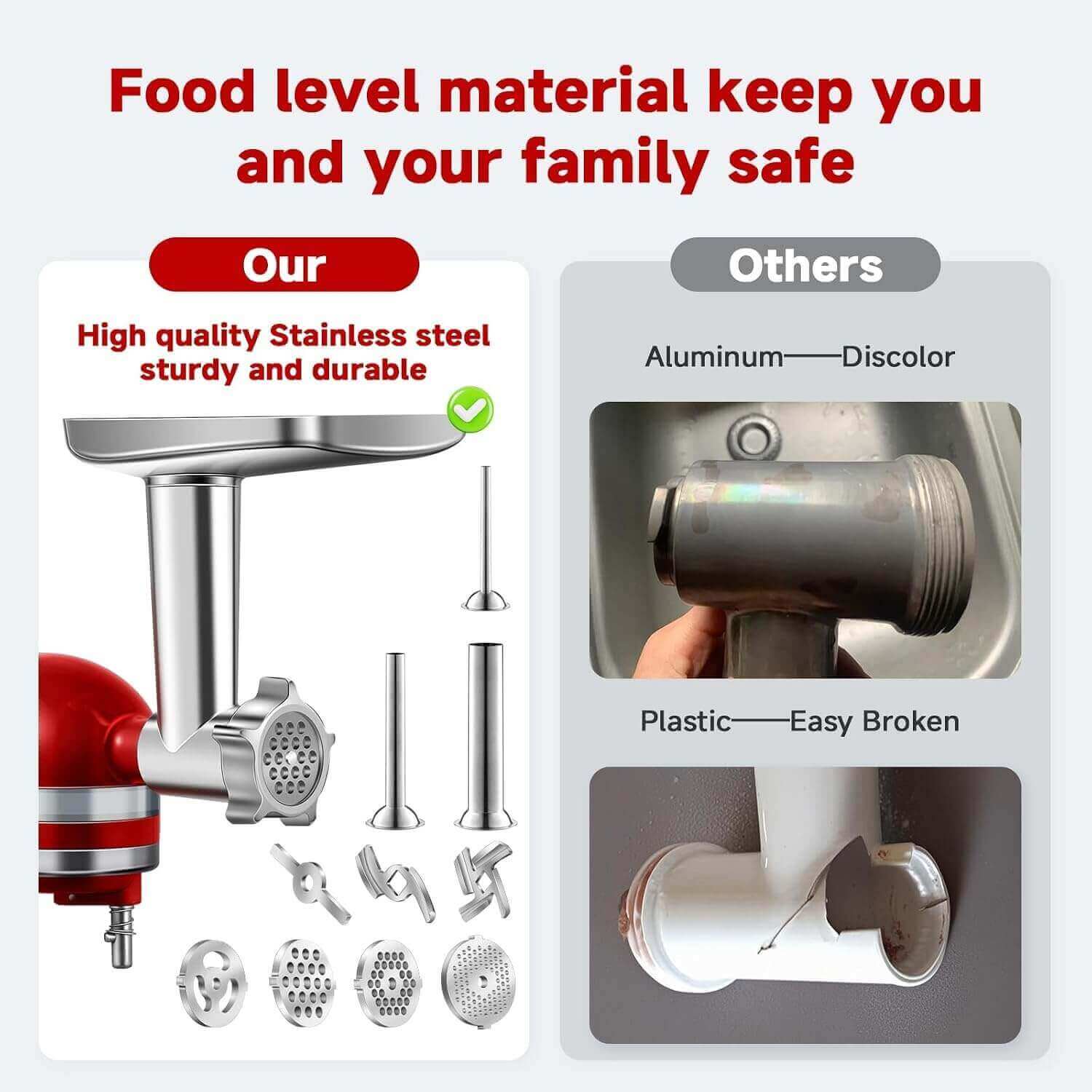 KitchenAid food grinder attachment for homemade sausage and burger patty making