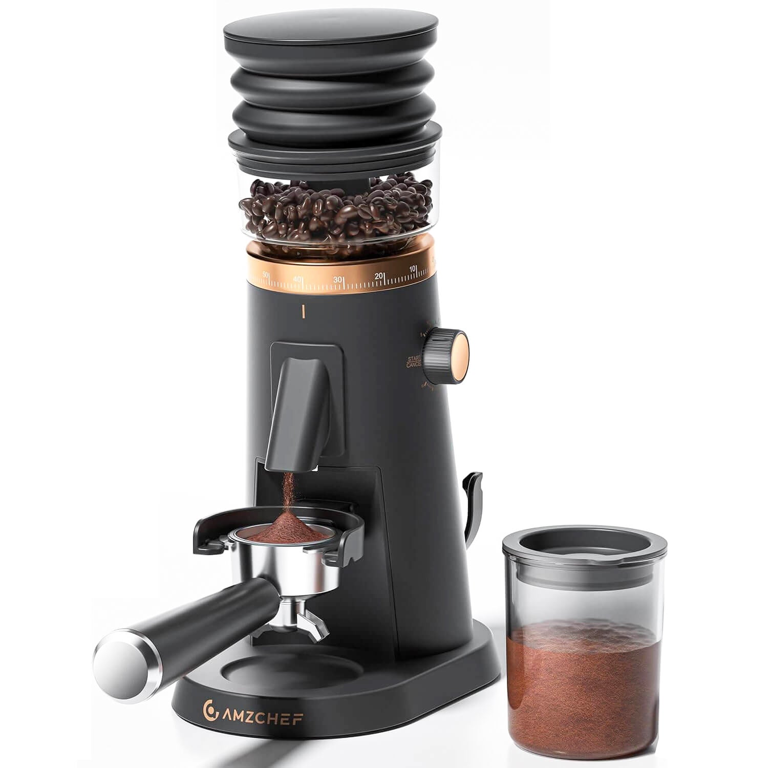 AMZCHEF Precision Burr Coffee Grinder | 75 Grind Settings